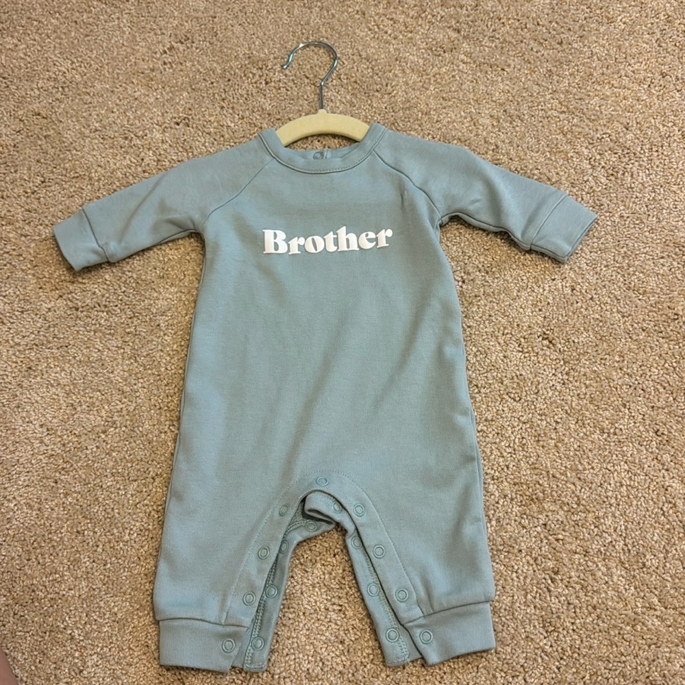 Bob & Blossom “Brother” onesie in Seafoam Green size: 0-3M